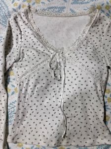 cute white padded top