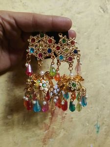 Boho Multi-Color Jhumka Earrings
