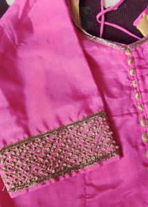 Pink Embellished Saree Blouse