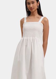 White Smocked Maxi Dress