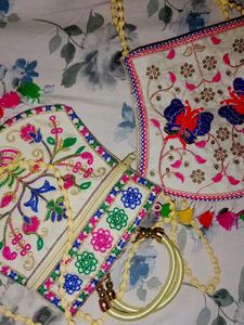 Embroidered Handbags (Set of 2)