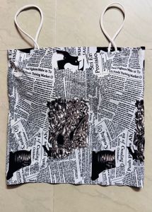 Newspaper Print Crop Top