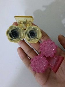 cute floral clips set of 3