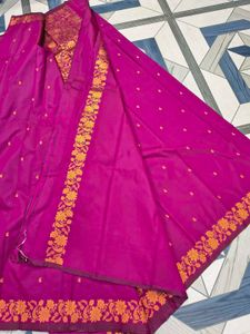 brand new katan silk saree magenta colour