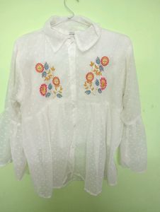 White Crop Shirt