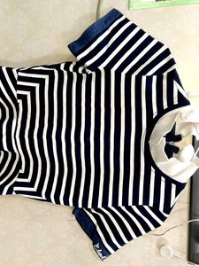 Chic Striped Short Sleeve Dress
