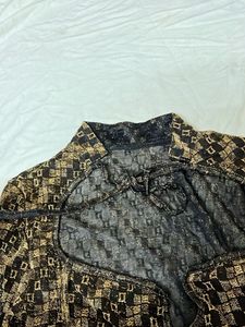 Patterned Long Sleeve Top