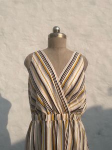 Chic Striped Wrap Dress