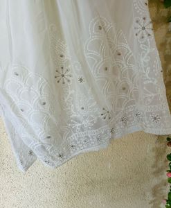 Elegant White Kurta Palazzo Set