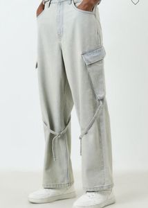 NUON WESTSIDE MEN ICE WASHED CARGO JEANS 32
