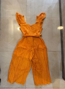Broderie Puff Sleeve Jumpsuit