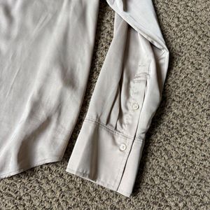 H&amp;M satin shirt - champagne