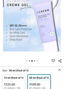 SEREKO SUNSCREEN SPF 50 Creme Gel
