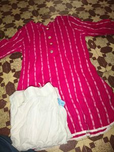 Vibrant Pink Striped Kurta
