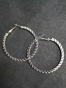 Chunky Silver Hoop Earrings