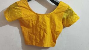 Yellow Readymade Saree Blouse
