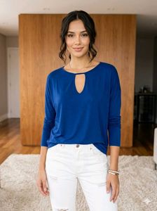 💙 Forever 21 Chic Navy Blue Long-Sleeve Top