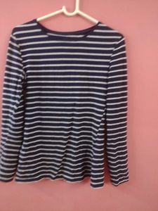 Classic Navy Striped Long Sleeve Top