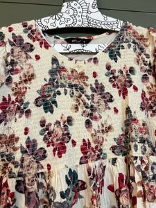Unused - Floral Print Midi Dress