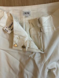 White Flared Leg Pants For Women(silk)