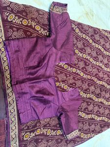 Beautiful Maroon Saree with Blouse