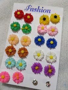 Cute Flower Stud Earrings Set