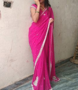 Pink Saree Only Rupees