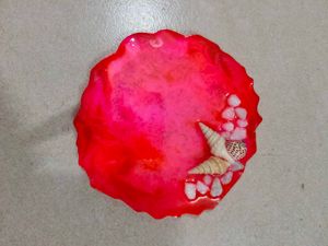 Handmade Resin Coaster with Shells