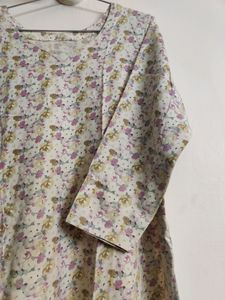 Off White Printed Suit