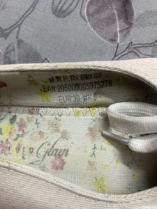 Light Pink Canvas Lace-Up Sneakers