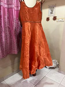 Beautiful Orange Floral Gown