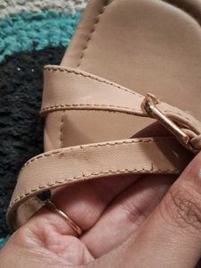 Stylish Beige Flat Sandals