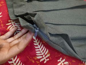 Grey Pleated Skirt