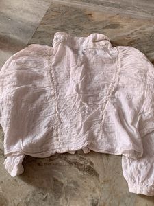 White Textured Crop Top