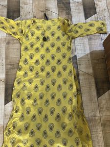 Yellow Printed Kurta