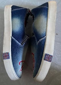 New Falcon Big Boss Denim Slip-On Shoes | Size 6
