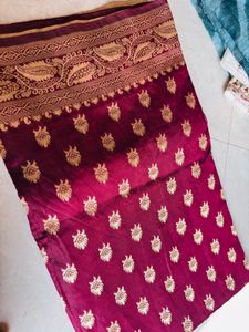 Maroon Banarasi Silk Saree