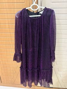 Sparkly Purple Tiered Mini Dress