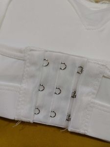 261 -- White Lace Trim bra 3 hook back