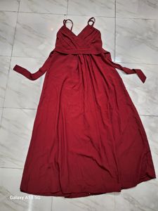 Elegant Red Full-Length One Piece