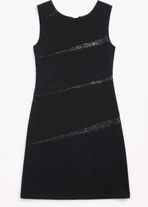 Chic Black Sequin Detail Dress