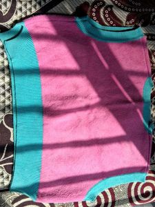 Vibrant Pink &amp; Teal Knit Vest
