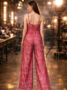 Stylish Red Printed Jumpsuit