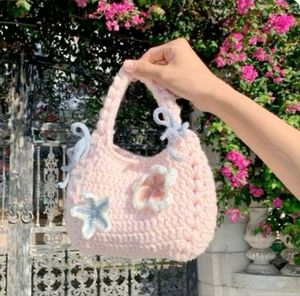 Handmade Crochet Pink Mini Bag