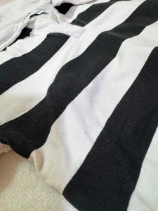 Striped Cropped Polo Shirt