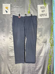 Men's Dark Blue Casual Trousers
