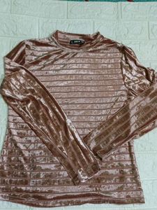 Shein Velvet Light Pink Top