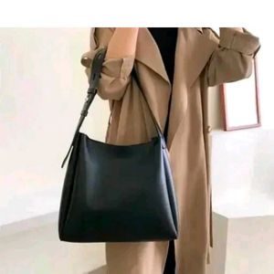 Chic Black Leather Hobo Bag