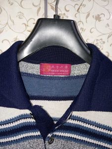 knitted polo pullover collared sweater