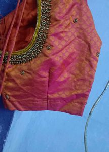 One day offer Double shade Silk  Aari wrk Blouse